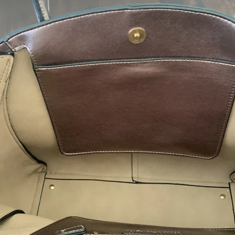 KATE LANDRY METALLIC BRONZE TOTE SATCHEL STATEMENT BAG - Picture 8 of 11